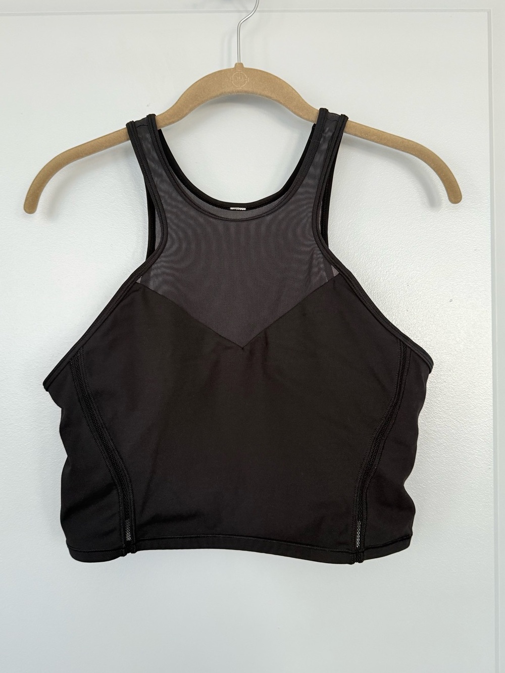 lululemon athletica Black High-Neck Mesh Crop Sports Bra